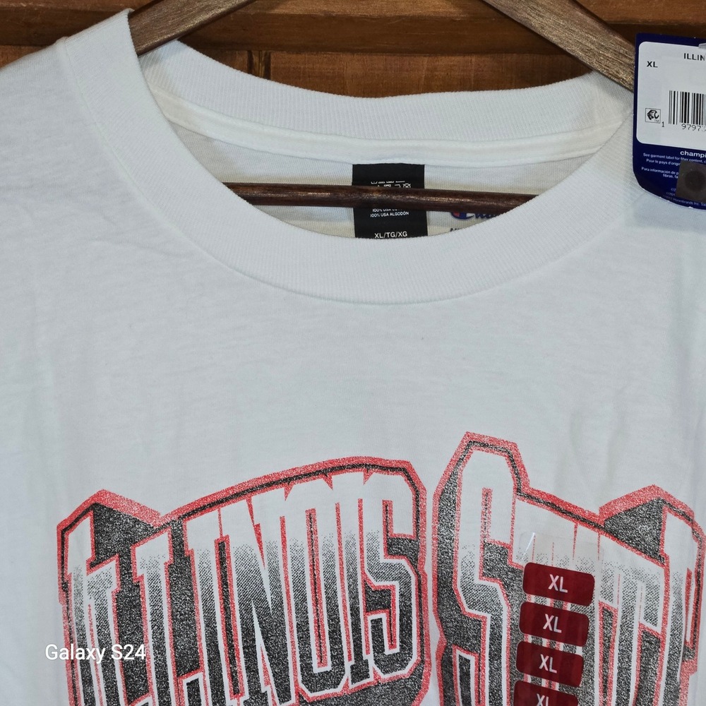 Champion Illinois‎ State Redbirds T-Shirt Mens XL White Graphic CAUCJ02SAM NWT